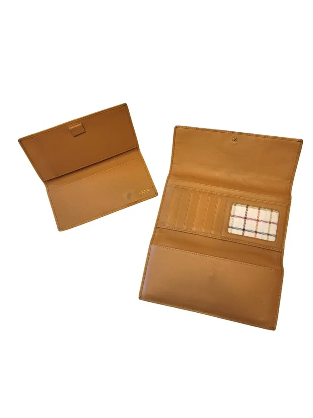 COACH Vintage Signature Stripe Leather Trifold Wallet